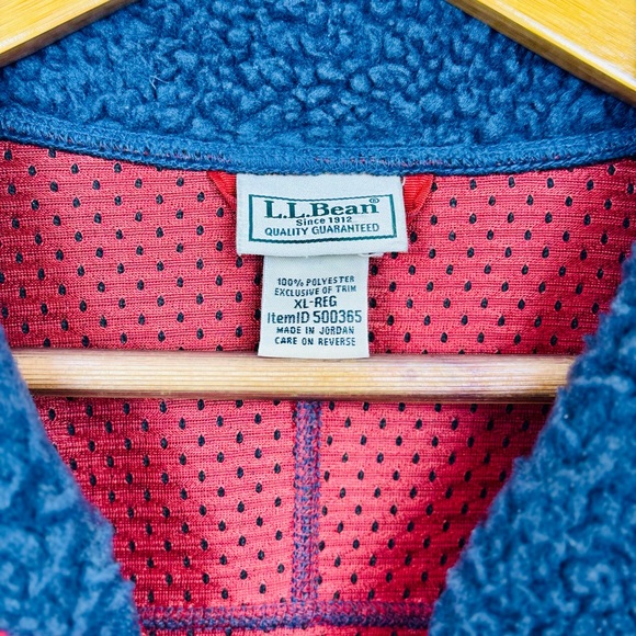 LL Bean Sherpa Zip Up Jacket | Mens Size XL | Blue | Item 500365 - Picture 5 of 8